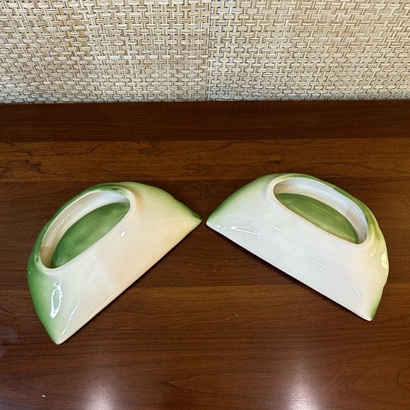 🌟5xHP🌟VTG 1970s-80s Set of 2 Glazed Ceramic Watermelon Slice Plates Hobbyist - Picture 13 of 15